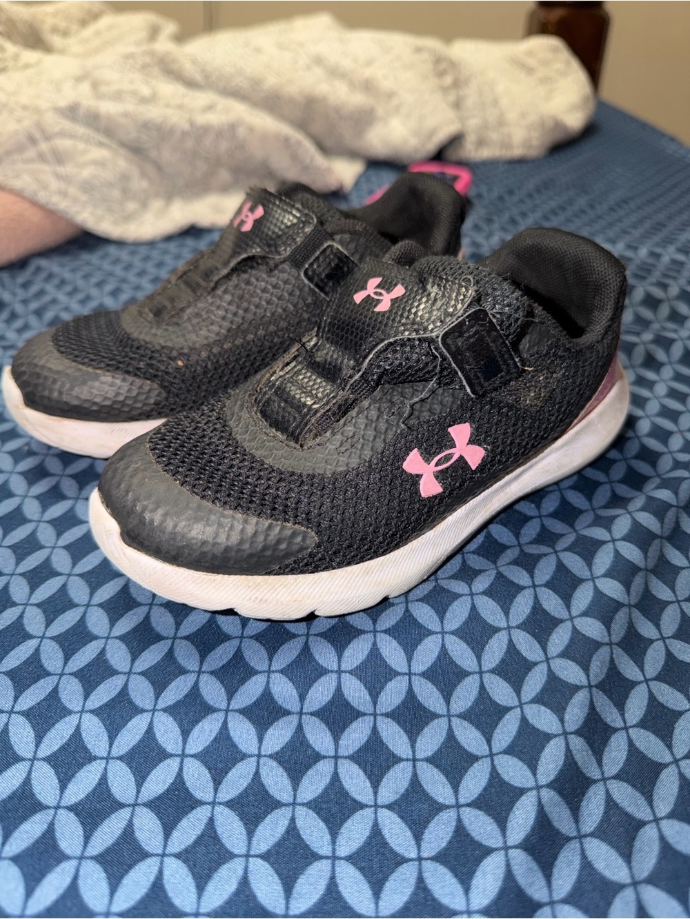 Under Armour Kids Black and Pink Slip-On Athletic Sneakers